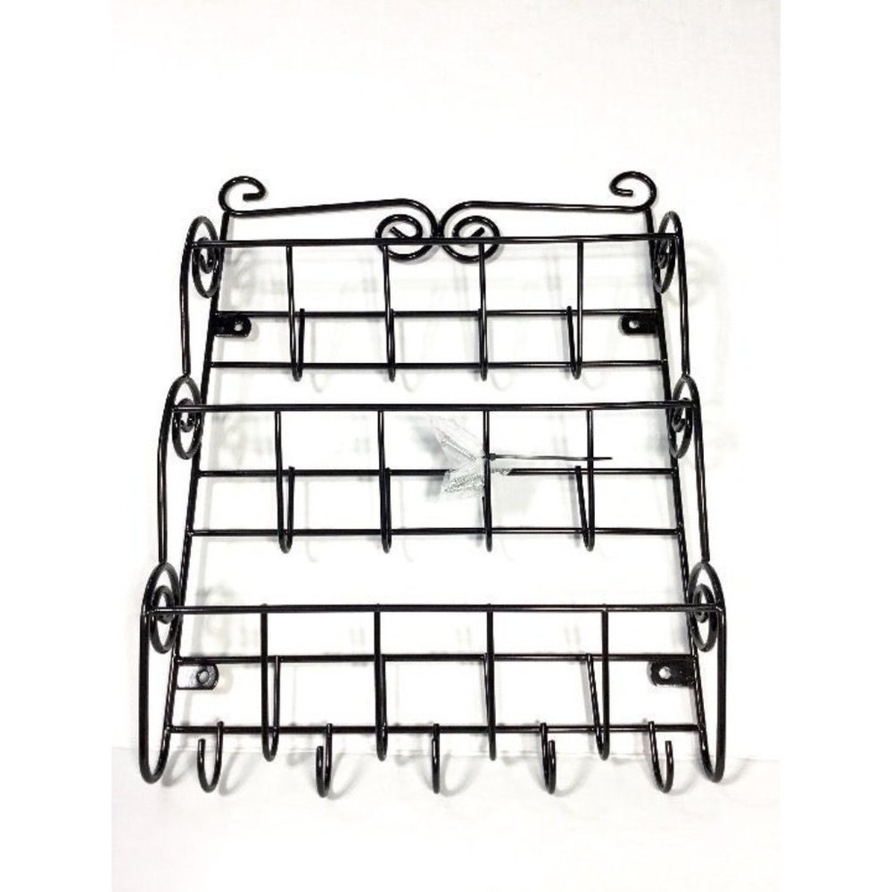 3-Tier Letter Rack with 5 Key Hooks - Picture 3 of 11